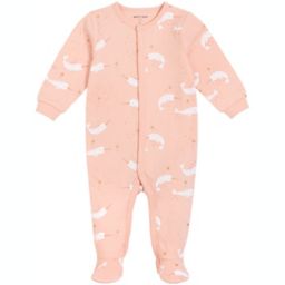 Petite Lem™ Sand Whales Velour Footie in Pink