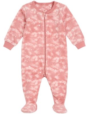 Petit Lem&trade; Whales Velour Footie in Pink Glitter