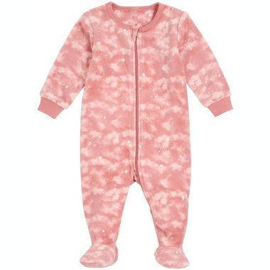 Petit Lem&trade; Size 3M Whales Velour Footie in Pink Glitter. View a larger version of this product image.