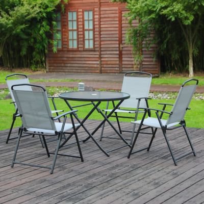 Simply Essential&trade; 5-Piece Outdoor Dining Set in Light Grey