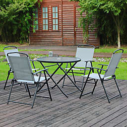 Simply Essential™ 5-Piece Outdoor Dining Set in Light Grey
