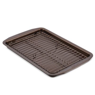 Circulon&reg; Non-Stick 2-Piece Baking Pan and Cooling Rack Set in Chocolate