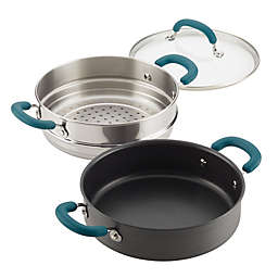 Rachael Ray™ Create Delicious Nonstick Hard-Anodized 3-Piece Steamer Set in Teal