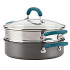 Alternate image 4 for Rachael Ray&trade; Create Delicious Nonstick Hard-Anodized 3-Piece Steamer Set in Teal