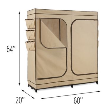Honey-Can-Do® 60-Inch Double Door Cloth Storage Wardrobe with Shoe ...
