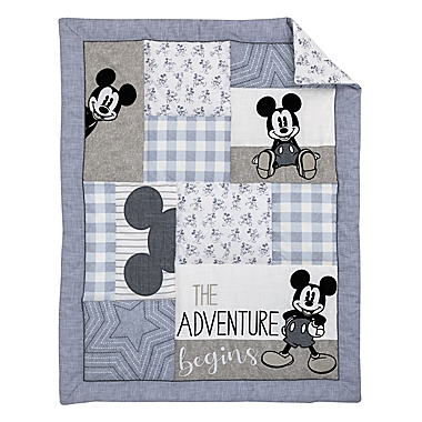 Disney&reg; Call Me Mickey 3-Piece Crib Bedding Set in Blue. View a larger version of this product image.