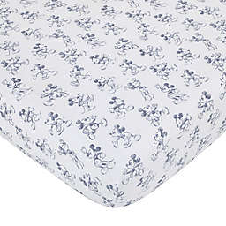 Disney® Call Me Mickey Fitted Crib Sheet in Blue