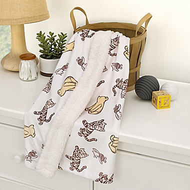 Disney&reg; Classic Pooh Hunny Fun Baby Blanket in Tan. View a larger version of this product image.
