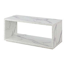 Convenience Concepts Northfield Faux Marble Coffee Table with Shelf in White