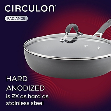 Circulon Radiance 12-Inch Nonstick Hard-Anodized Covered Deep Skillet in Grey. View a larger version of this product image.