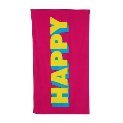 H for Happy&trade; Happy Print Beach Towel in Warm