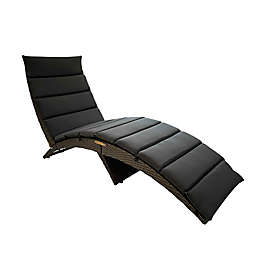Vifah Alameda Indoor/Outdoor Patio Lounge Chair in Brown/Dark Grey