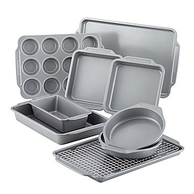 Farberware&reg; 10-Piece Nonstick Bakeware Set in Grey. View a larger version of this product image.