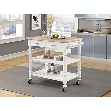 Mikaelson Kitchen Cart in White. View a larger version of this product image.