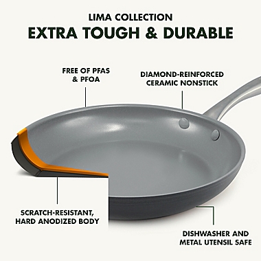 GreenPan&trade; Lima Ceramic Nonstick 10-Inch Fry Pan in Grey. View a larger version of this product image.