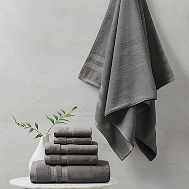 Beautyrest&reg; Plume 100% Cotton Feather Touch 6-Piece Towel Set in Charcoal. View a larger version of this product image.