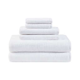 Clean Spaces Aure 100% Cotton Solid 6-Piece Towel Set in White