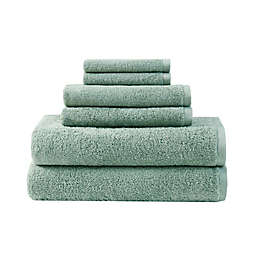 Clean Spaces Aure 100% Cotton Solid 6-Piece Towel Set in Green
