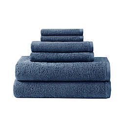 Clean Spaces Aure 100% Cotton Solid 6-Piece Towel Set in Navy