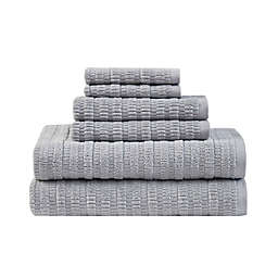 Clean Spaces Aure 100% Cotton Solid Textured 6-Piece Towel Set