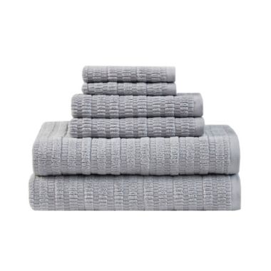 Clean Spaces Aure 100% Cotton Solid Textured 6-Piece Towel Set. View a larger version of this product image.