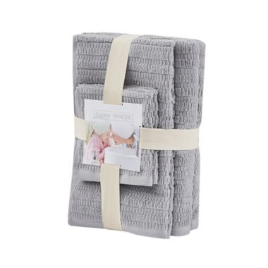 Clean Spaces Aure 100% Cotton Solid Textured 6-Piece Towel Set. View a larger version of this product image.
