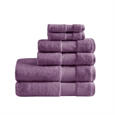 Madison Park Signature Turkish Cotton 6-Piece Bath Towel Set in Purple