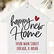 Happy New Home 3.75-Inch Matte Personalized 1-Sided House Christmas Ornament