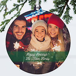 Precious Photo Message 3.75-Inch Wood Personalized 1-Sided Christmas Ornament