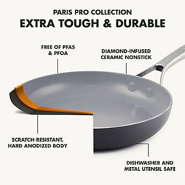 Gray GreenPan Paris 10 Inch Ceramic Non-Stick Fry Pan