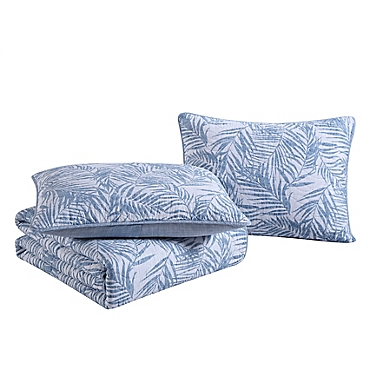Tommy Bahama&reg; Palmday Blue Canal Quilt Set. View a larger version of this product image.