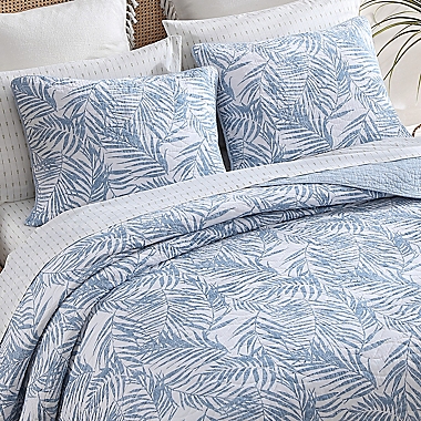 Tommy Bahama&reg; Palmday Blue Canal Quilt Set. View a larger version of this product image.