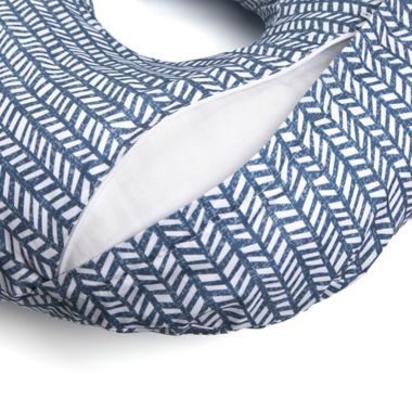 Boppy&reg; Original Nursing Pillow and Positioner in Blue Herringbone. View a larger version of this product image.