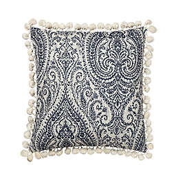 Linum Home Textiles Anchor Square Throw Pillow Cover in Blue