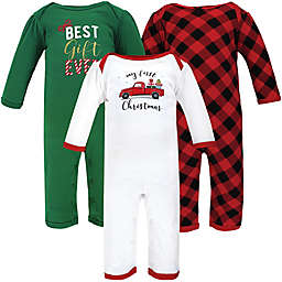 Hudson Baby® 3-Pack Christmas Gift Long Sleeve Coveralls in Green