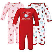 Hudson Baby&reg; 3-Pack Hot Cocoa Long Sleeve Coveralls in Red