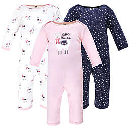Hudson Baby® 3-Pack Little Llama Long Sleeve Coveralls in Pink