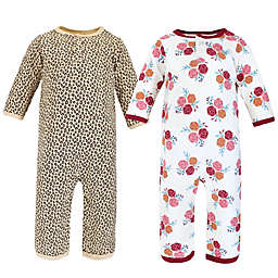 Hudson Baby® 2-Pack Autumn Rose Long Sleeve Quilted Coveralls in Red