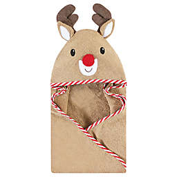 Hudson Baby® Animal Face Rudolph Hooded Towel in Red