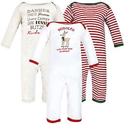 Hudson Baby® 3-Pack Rudolf the Reindeer Coveralls in Red