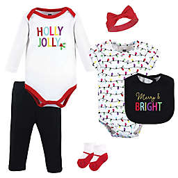 Hudson Baby® 6-Piece Merry and Bright Christmas Layette Set in Black
