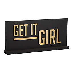 Home Essentials "Get It Girl" Standing Desk Sign in Black