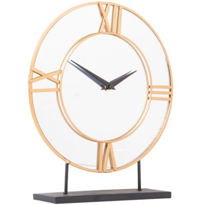 Home Essentials 10.6-Inch Mirror Clock in Gold