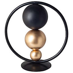 Home Essentials 15-Inch Decorative Metal Orb in Black/Gold
