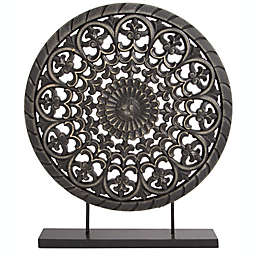Home Essentials Carved Decorative Stand in Black