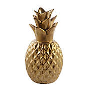 Home Essentials 9-Inch Decorative Ceramic Pineapple in Gold Foil