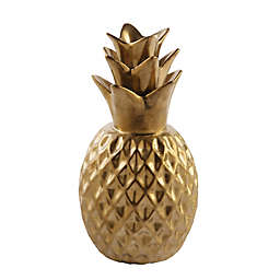 Home Essentials 9-Inch Decorative Ceramic Pineapple in Gold Foil