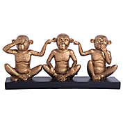 Home Essentials No Evil Monkeys Sculpture in Gold