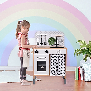 Teamson Kids Little Chef Philly Modern Play Kitchen in Black/White. View a larger version of this product image.