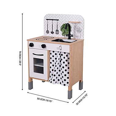 Teamson Kids Little Chef Philly Modern Play Kitchen in Black/White. View a larger version of this product image.